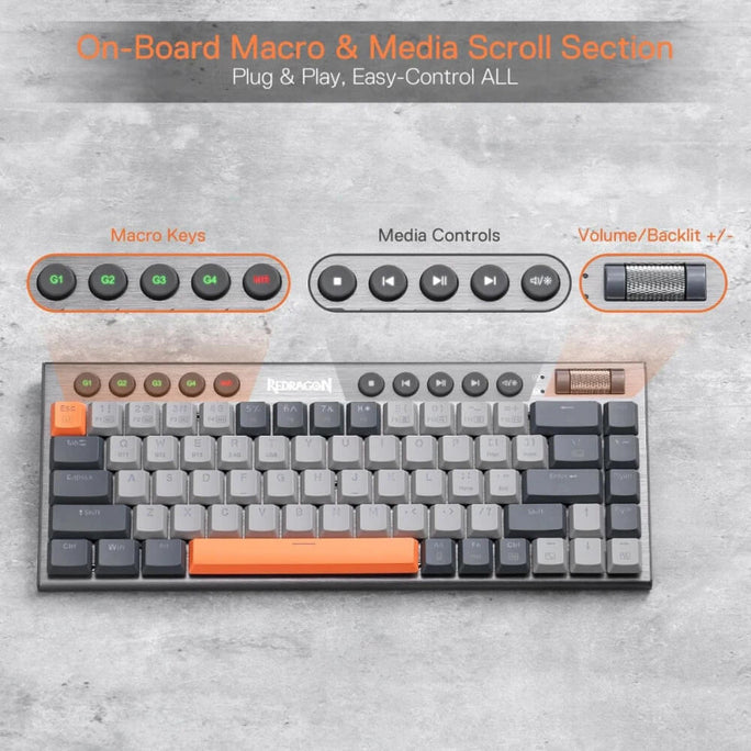 Redragon K609 Horus Pro 65% Wireless RGB Mechanical Keyboard