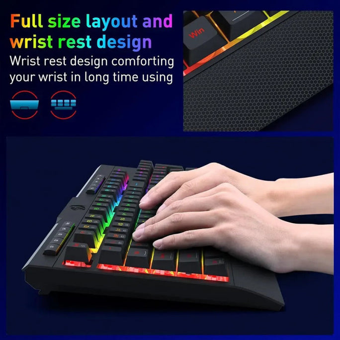 Redragon K521 Netherbane Full size RGB Wired Membrane Keyboard