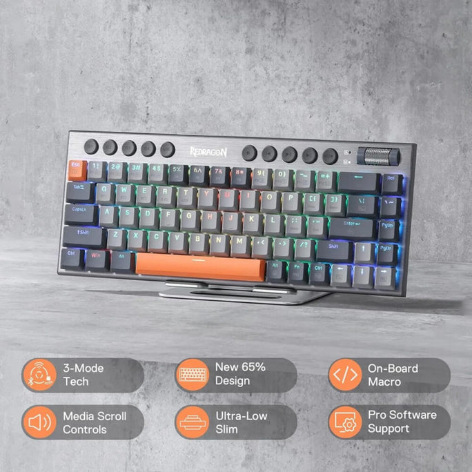 Redragon K609 Horus Pro 65% Wireless RGB Mechanical Keyboard