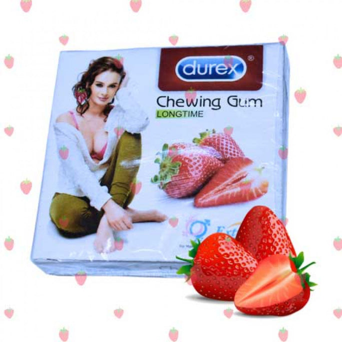 Durex Strawberry All Flovours Chewing Gum Long Time For Male & Female - 16s Pack