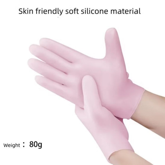 Silicone Gloves, Moisturizing Gloves Non-Slip Palm Elastic Lotion Gloves Size Waterproof Skin Care Gloves for Dry Hand