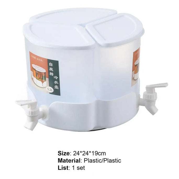3-Grid Rotatable Cold Kettle & Dispenser With Lid 5.2L