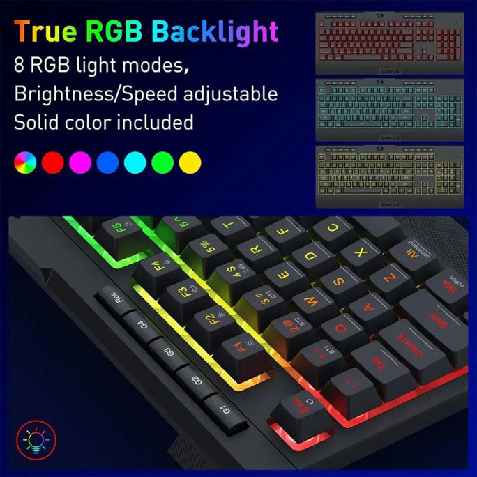 Redragon K521 Netherbane Full size RGB Wired Membrane Keyboard