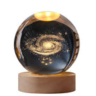 3D Crystal Ball Moon Night Lamp With Wooden Base