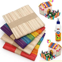 Ice Cream Sticks Wooden Popsicles Pack of 100 Plain For Art And Decorations