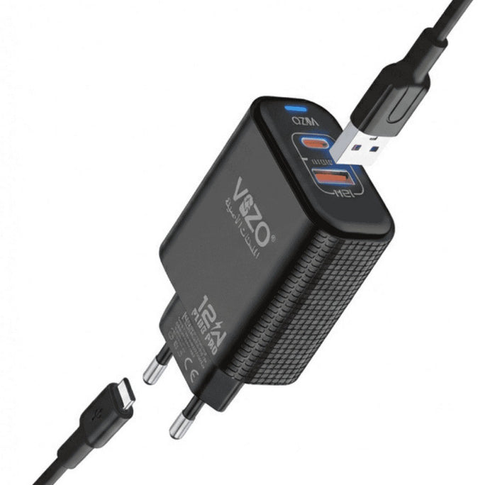 Vizo Plug Pro VPC 12 USB + PD Fast Charger with Charging Cable