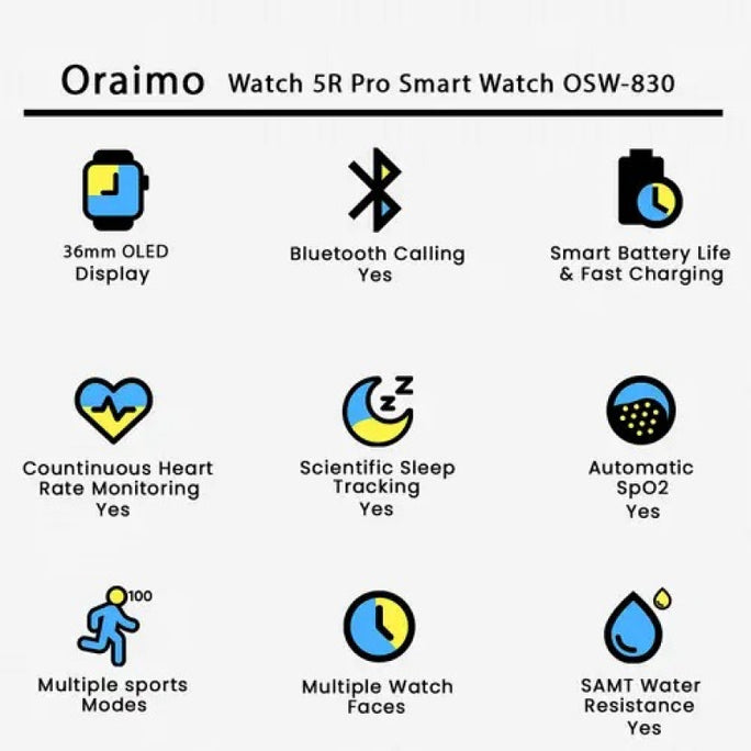 Oraimo Watch 5R Pro Smart Watch (OSW-830)