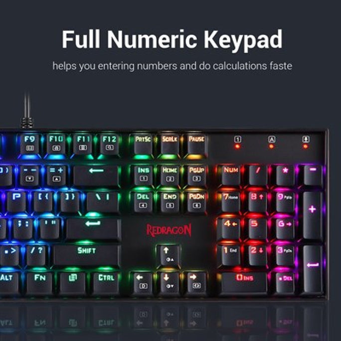 Redragon K551 RGB-1 Mitra Wired Mechanical Keyboard with Blue Switches