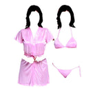Bihaam Silk Satin 3-Piece Women’s Nightwear Set with Robe BI-015