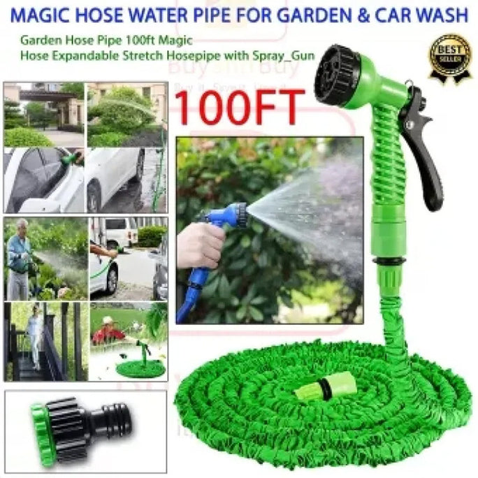 Expandable Flexible Magic Water Hose Pipe With Spray 100ft (30m)