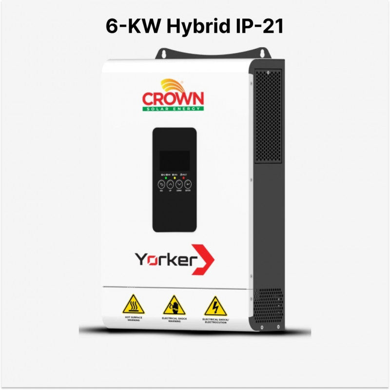 Crown Solar Energy Yorker 6kW IP21 Single Phase Hybrid Solar Inverter ...