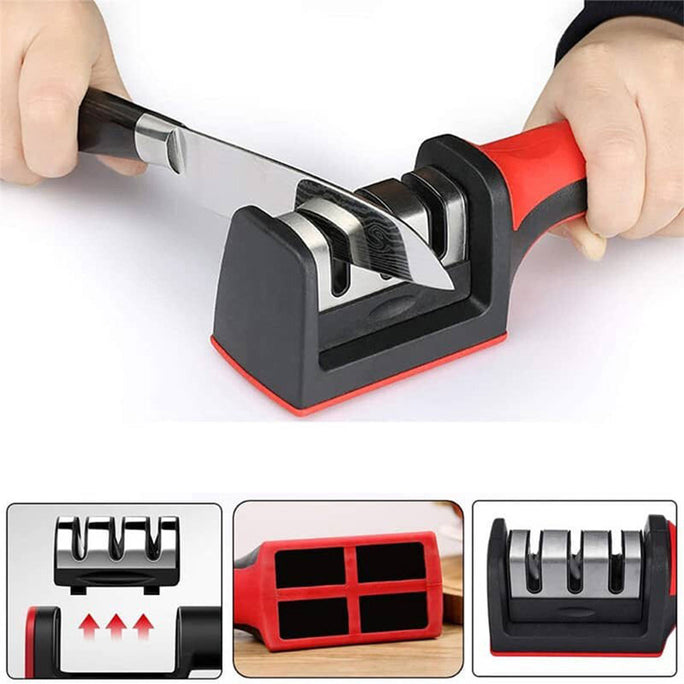 3 Section Multi-Functional Kitchen Knife Sharpener