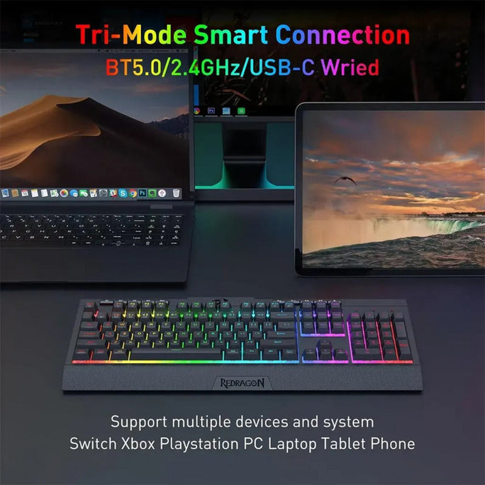 Redragon K521 Netherbane Full size RGB Wired Membrane Keyboard