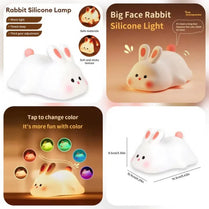 GITGRNTH Bunny Night Light for Kids Room, Rabbit Night Light, Tap and Touch Color Changing Cute Night