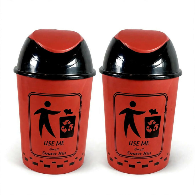 Prince Ware Dustbin Smart Small with Lid - 14 Liters (Pack of 2)