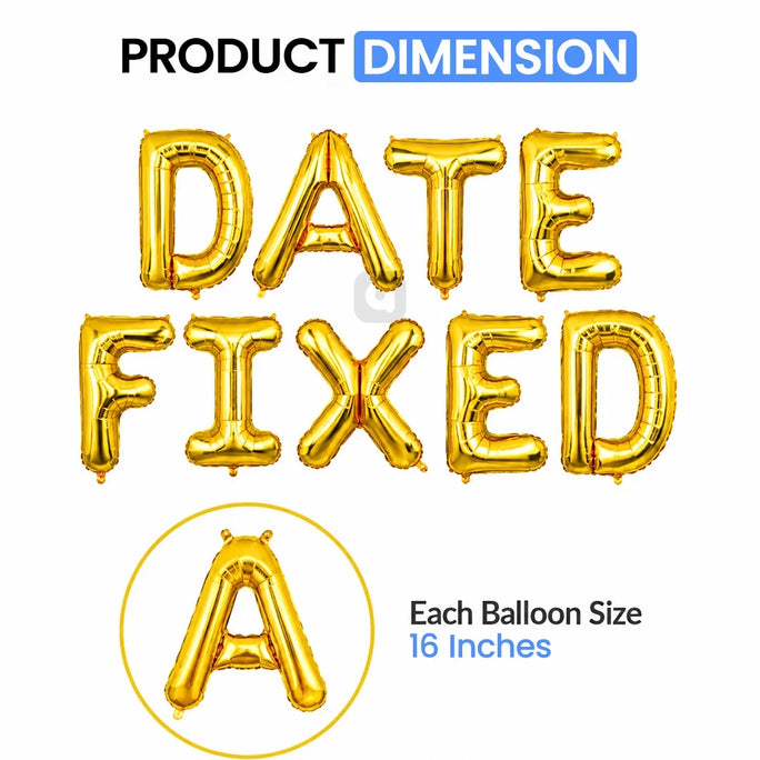 Date Fixed Foil Letter Balloon Banner