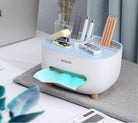 Ecoco Tissue Box Holder with Storage Compartment & Lid