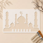 Casvena Mosque Silhouette Islamic Stencil for Wall and Canvas Painting