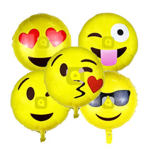 5 Pcs Emoji Theme Foil Balloon Set – Kids Birthday Party Decoration