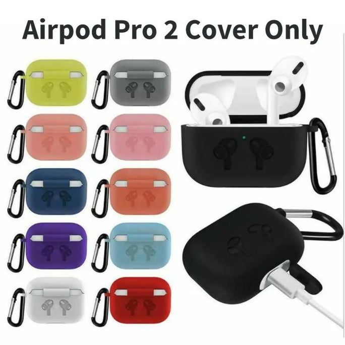 Airpods Pro2 Soft Silicone Protective Anti Dust Proof Case With Clip Holder High Quality Flexible Anti Scratch Cover Protection Pouch Various Colors Case Only