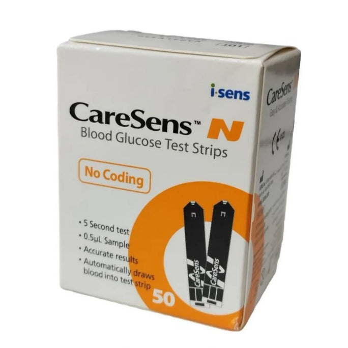CareSens N Blood Glucose Test Strips – Pack of 50 (No-Coding)