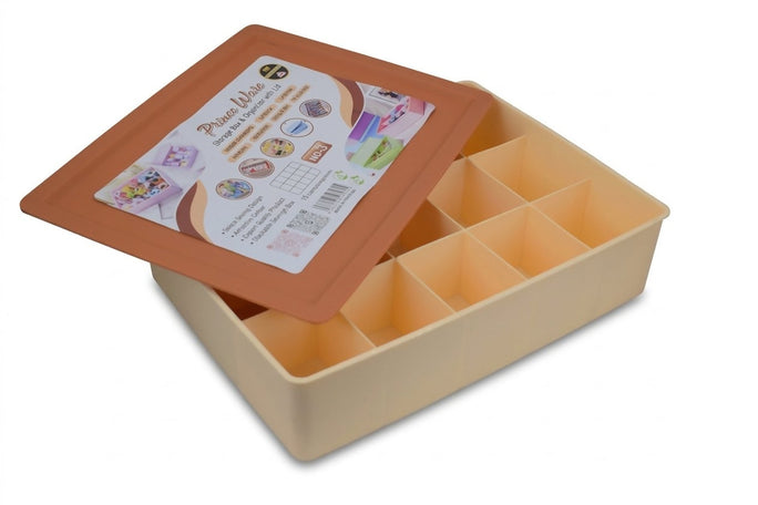 Prince Ware Organizer with Lid 15 Compartment Storage Box