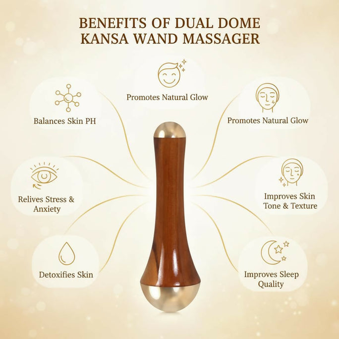 Ayurvedic Kansa wand, a holistic wellness tool designed to help balance the body's pH levels