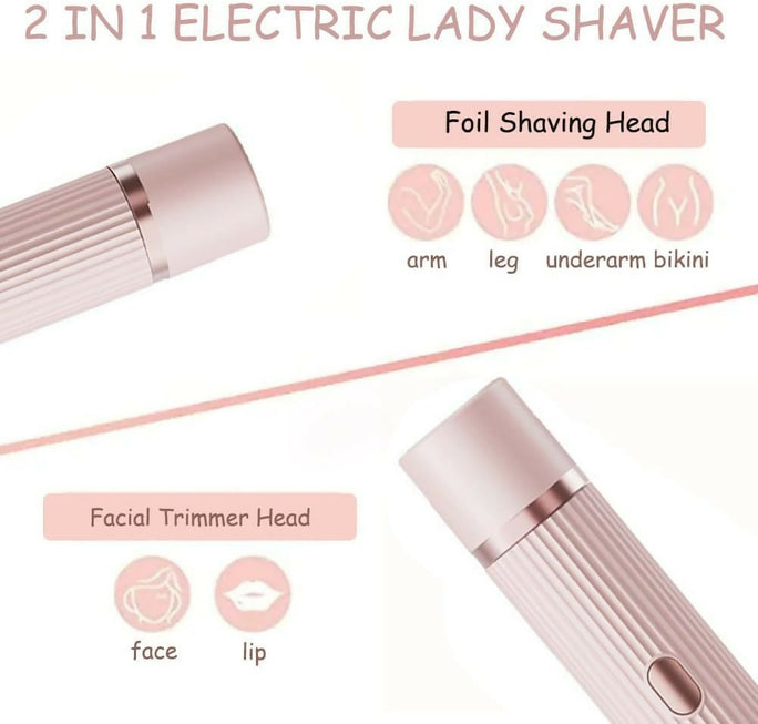 2 in 1 Dual Head Shaver Women, Electric Bikini Trimmer Wet&Dry Use Hair Removal