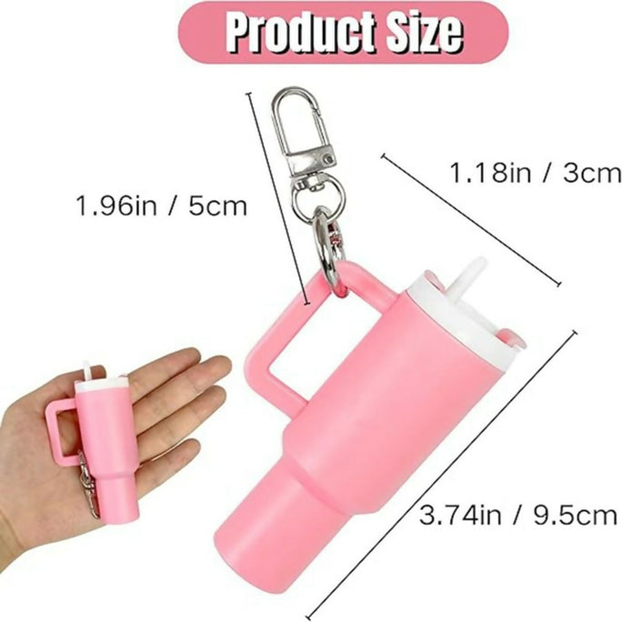 Mini Keychain Stanley Style Tumbler With Mini Storage inside