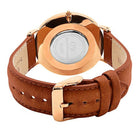 Brown DW Leather Strap Men Wrist Watch Analog Brown Leather Luxury Wrist Watch Stainless Steel Smart Watch Leather Straps