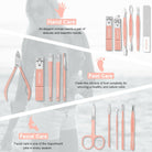 16 in 1 Nail Cutter Set Stainless Steel Nail Clippers Set With Folding Bag Manicure Cutter Kits Scissors Beauty Tool
