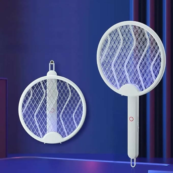 Foldable Mosquito Killer Racket Trap Rechargeable Bug Zapper Racket