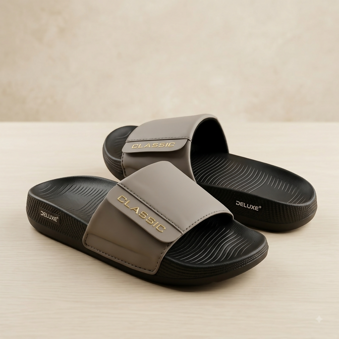 Deluxe Men's Classic Comfort Slide Slippers – Soft Sole Casual & Outdoor Gents Chappal