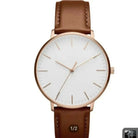 Brown DW Leather Strap Men Wrist Watch Analog Brown Leather Luxury Wrist Watch Stainless Steel Smart Watch Leather Straps