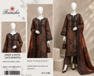 Midnight Ember – Premium Printed Linen 3-Piece Unstitched Suit with 4-Patti Lace Dupatta
