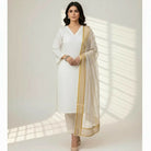 3 Pieces Unstitched Katan Silk Plain Shirt & Trouser With Organza Lining Dupatta For Womens & Girls