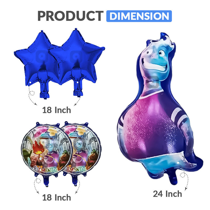 5 Pcs Elemental Theme Foil Balloon Set – Kids Birthday Party Decoration