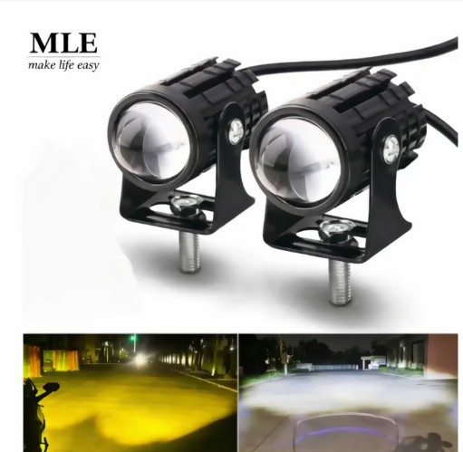 1 PC Mini Driving Fog Lights for Motorcycles, Cars, Jeeps White/Yellow/Flasher Spot Light LED Bike Light, Night Vision Projector Lense, Mini Turtle Lights, Fog Light Mini