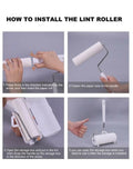 Lint Roller,Sticky Roller16cm width 90Sheets per Roll (1 Roller+2 Refills)
