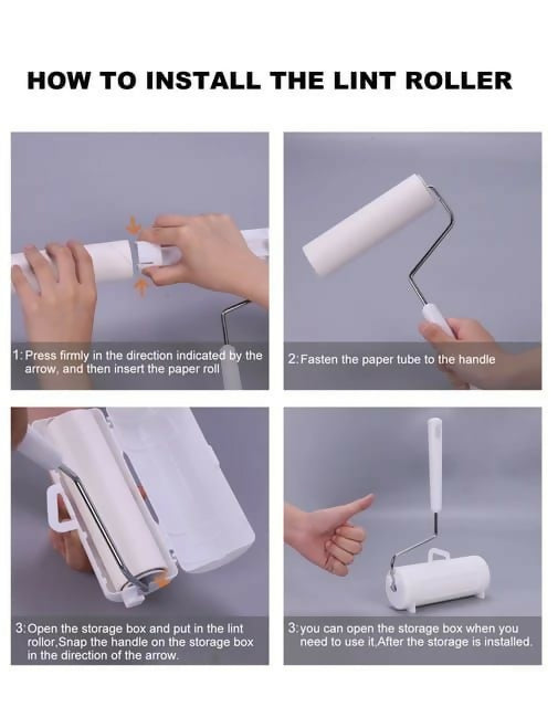 Lint Roller,Sticky Roller16cm width 90Sheets per Roll (1 Roller+2 Refills)