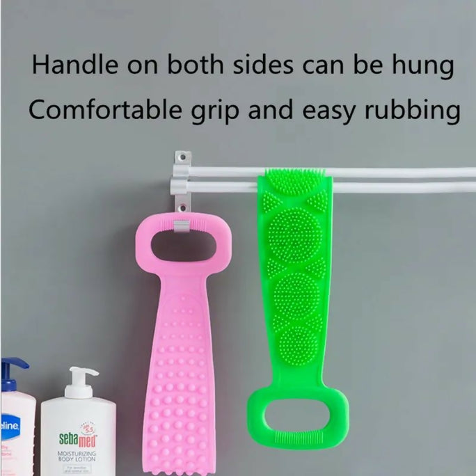 Silicone Bath Body Brush, Exfoliating Long Silicone Body Back Scrubber, Easy To Clean, Lathers Well, Eco Friendly, Long Lasting