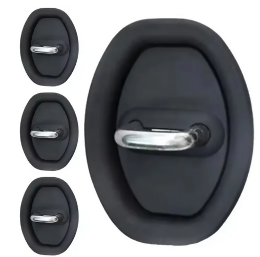 Car Door Lock Cover Pack of 4 - Silicone Door Striker Protector, Dust & Rust Proof, Anti-Noise Door Latch Cover - Black No Ratings
