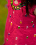 Kids Fitt Girls Fuchsia Pink Hand Embroidered Khaddar/Lawn 2 Piece Suit – Gharara