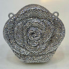Elegant Rose Flower Rhinestone Crystal Clutch Bag for Women - Premium Hard Case Evening Crossbody Purse