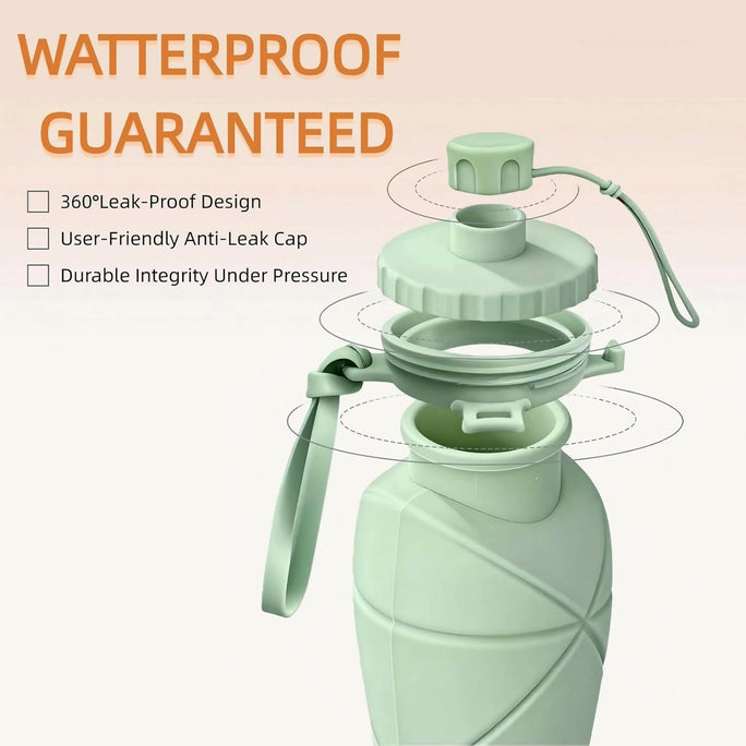 Collapsible Water Bottle Silicone Foldable Water Bottles For Travel Easy To Carry Design
