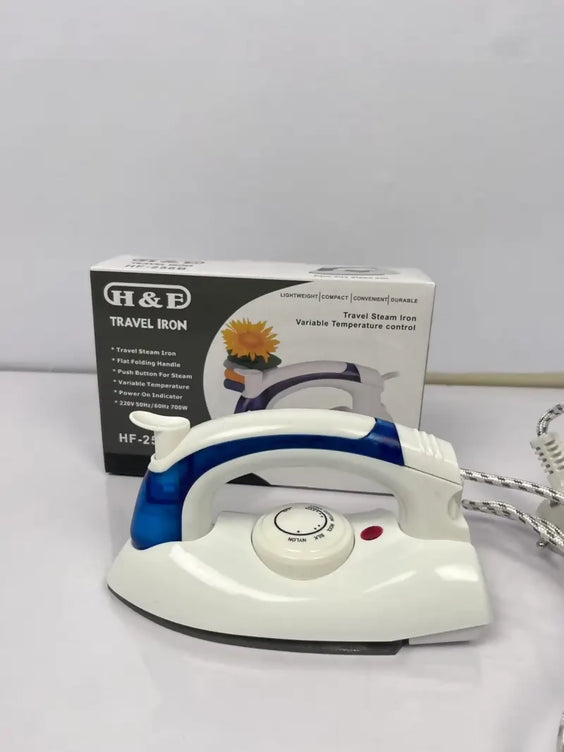 H&F Travel Iron Compact Steam Iron with Foldable Handle | 700 W