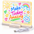 Acrylic Writing Board – Neon Light Dry Erase Board