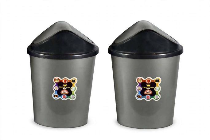 Prince Ware Dustbin Royal Small with Swing Lid - 09 Liters (Pack of 2)