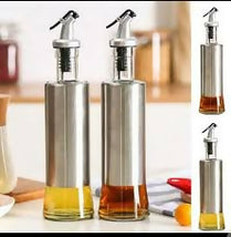 Steel Case Nozzle Glass Oil Bottle 300ml