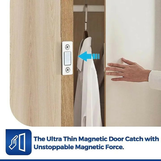 Magnetic Door Catch Ultra Thin Cabinet Magnets Stainless Steel Cabinet Door Magnetic Catch Adhesive Cabinet Door Magnets For Kitchen Closet Drawer Magnetic Cabinet Latch